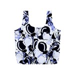 Blue abstract floral design Full Print Recycle Bags (S) 