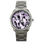 Purple abstract garden Sport Metal Watch