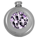 Purple abstract garden Round Hip Flask (5 oz)