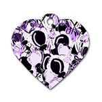 Purple abstract garden Dog Tag Heart (One Side)