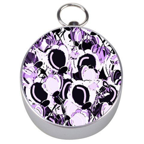 Purple abstract garden Silver Compasses from ZippyPress Front