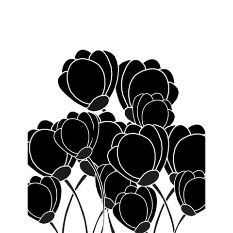 Black flowers Large Memo Pads from ZippyPress 4.125 x5.5  Memopad