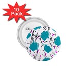 Cyan roses 1.75  Buttons (10 pack)