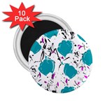 Cyan roses 2.25  Magnets (10 pack) 