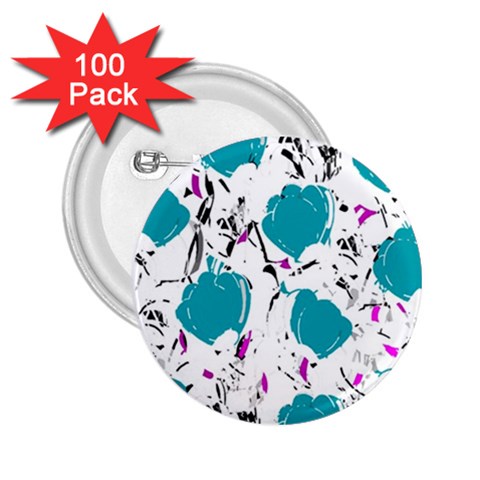 Cyan roses 2.25  Buttons (100 pack)  from ZippyPress Front
