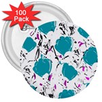Cyan roses 3  Buttons (100 pack) 