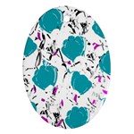 Cyan roses Oval Ornament (Two Sides)