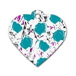 Cyan roses Dog Tag Heart (One Side)