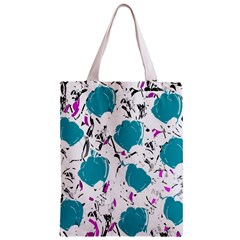 Cyan roses Zipper Classic Tote Bag from ZippyPress Front