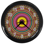 Ornament Mandala Wall Clocks (Black)