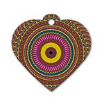 Ornament Mandala Dog Tag Heart (One Side)