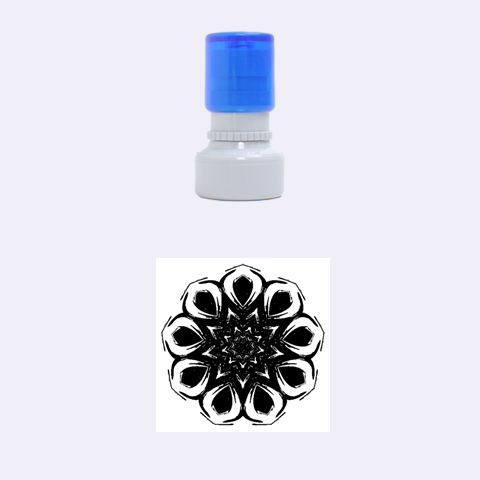 Blue Blossom Mandala Rubber Round Stamps (Small) from ZippyPress 1.12 x1.12  Stamp