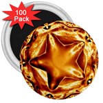 Elegant Gold Copper Shiny Elegant Christmas Star 3  Magnets (100 pack)
