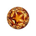 Elegant Gold Copper Shiny Elegant Christmas Star Rubber Coaster (Round) 