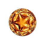 Elegant Gold Copper Shiny Elegant Christmas Star Magnet 3  (Round)