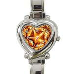 Elegant Gold Copper Shiny Elegant Christmas Star Heart Italian Charm Watch