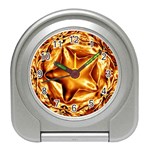 Elegant Gold Copper Shiny Elegant Christmas Star Travel Alarm Clocks