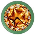 Elegant Gold Copper Shiny Elegant Christmas Star Color Wall Clocks