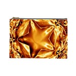 Elegant Gold Copper Shiny Elegant Christmas Star Cosmetic Bag (Large) 