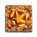 Elegant Gold Copper Shiny Elegant Christmas Star Memory Card Reader (Square)