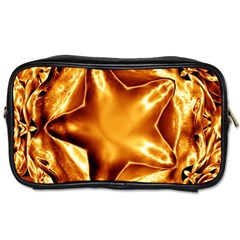 Elegant Gold Copper Shiny Elegant Christmas Star Toiletries Bags 2 Front