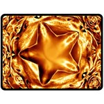 Elegant Gold Copper Shiny Elegant Christmas Star Fleece Blanket (Large) 