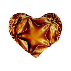 Elegant Gold Copper Shiny Elegant Christmas Star Standard 16  Premium Heart Shape Cushions from ZippyPress Front