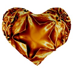 Elegant Gold Copper Shiny Elegant Christmas Star Large 19  Premium Heart Shape Cushions from ZippyPress Front