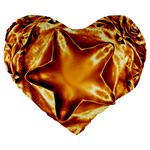 Elegant Gold Copper Shiny Elegant Christmas Star Large 19  Premium Heart Shape Cushions