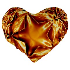 Elegant Gold Copper Shiny Elegant Christmas Star Large 19  Premium Heart Shape Cushions from ZippyPress Back