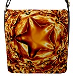 Elegant Gold Copper Shiny Elegant Christmas Star Flap Messenger Bag (S)