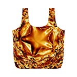 Elegant Gold Copper Shiny Elegant Christmas Star Full Print Recycle Bags (M) 
