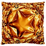 Elegant Gold Copper Shiny Elegant Christmas Star Large Flano Cushion Case (Two Sides)