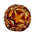 Elegant Gold Copper Shiny Elegant Christmas Star Standard 15  Premium Flano Round Cushions