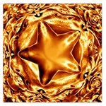 Elegant Gold Copper Shiny Elegant Christmas Star Large Satin Scarf (Square)