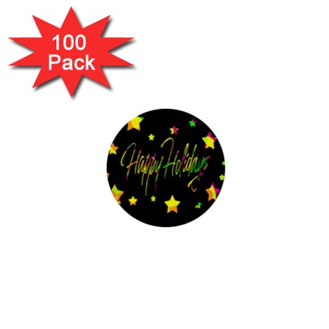 Happy Holidays 4 1  Mini Buttons (100 pack)  from ZippyPress Front