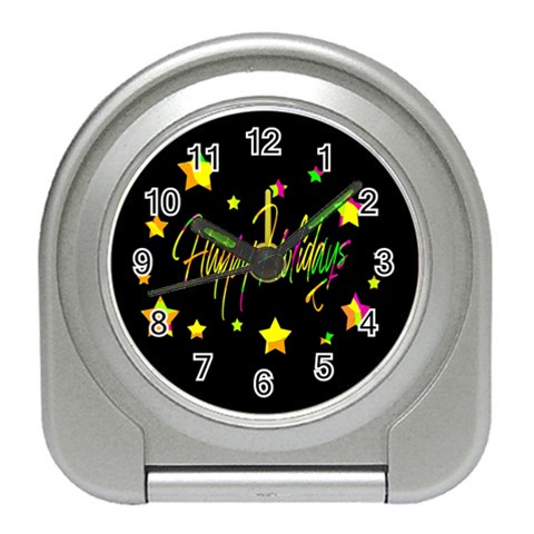 Happy Holidays 4 Travel Alarm Clocks from ZippyPress Front