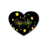 Happy Holidays 4 Rubber Coaster (Heart) 