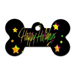 Happy Holidays 4 Dog Tag Bone (One Side)
