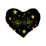 Happy Holidays 4 Standard 16  Premium Heart Shape Cushions