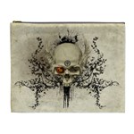Awesome Skull With Flowers And Grunge Cosmetic Bag (XL)