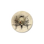Awesome Skull With Flowers And Grunge Golf Ball Marker