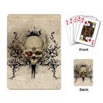 Awesome Skull With Flowers And Grunge Playing Card
