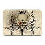 Awesome Skull With Flowers And Grunge Plate Mats