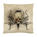 Awesome Skull With Flowers And Grunge Standard Cushion Case (One Side)