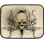 Awesome Skull With Flowers And Grunge Fleece Blanket (Mini)