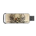 Awesome Skull With Flowers And Grunge Portable USB Flash (Two Sides)