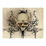 Awesome Skull With Flowers And Grunge Double Sided Flano Blanket (Mini) 