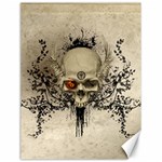 Awesome Skull With Flowers And Grunge Canvas 18  x 24  
