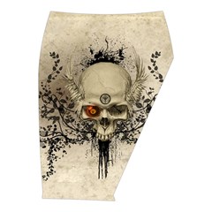 Awesome Skull With Flowers And Grunge Midi Wrap Pencil Skirt from ZippyPress  Front Right 